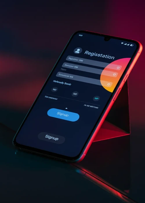 Screenshot of the Lucky Block Casino registration form on a desktop computer, showing fields for email, username, and password input, highlighting the quick signup process for players.